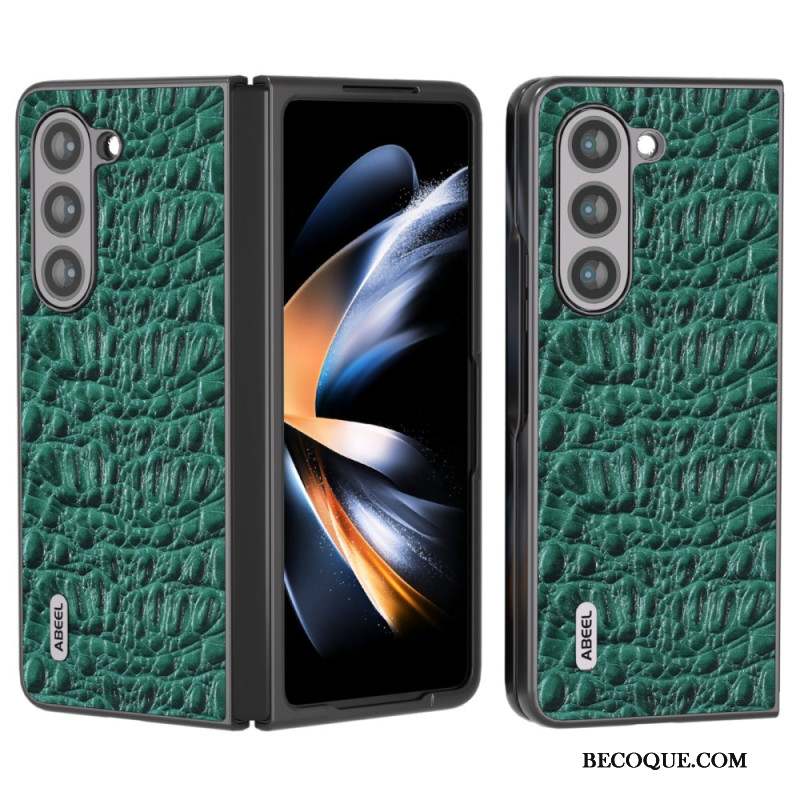 Coque Samsung Galaxy Z Fold 5 Style Peau de Crocodile ABEEL