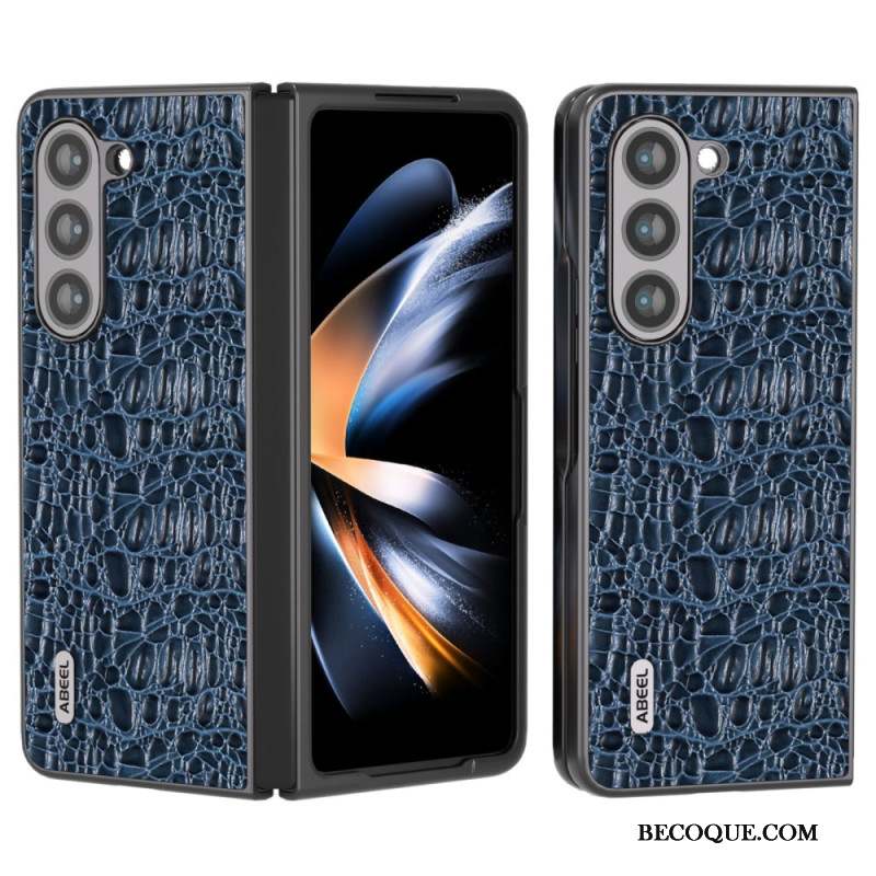 Coque Samsung Galaxy Z Fold 5 Style Peau de Crocodile ABEEL