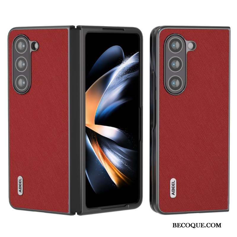 Coque Samsung Galaxy Z Fold 5 Vrai Cuir Tissé ABEEL