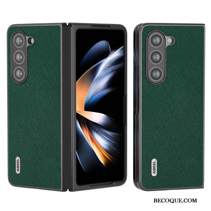 Coque Samsung Galaxy Z Fold 5 Vrai Cuir Tissé ABEEL