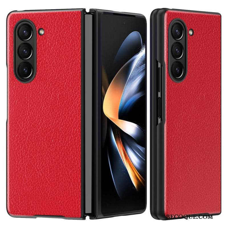 Coque Samsung Galaxy Z Fold 6 Simili Cuir Litchi