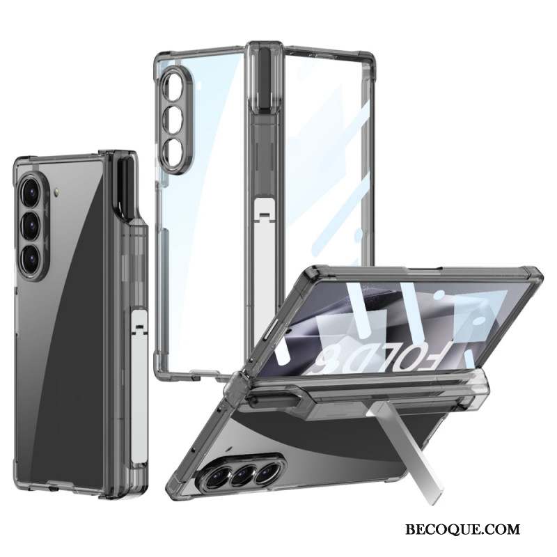 Coque Samsung Galaxy Z Fold 6 Transparente Porte-Stylet et Support GKK