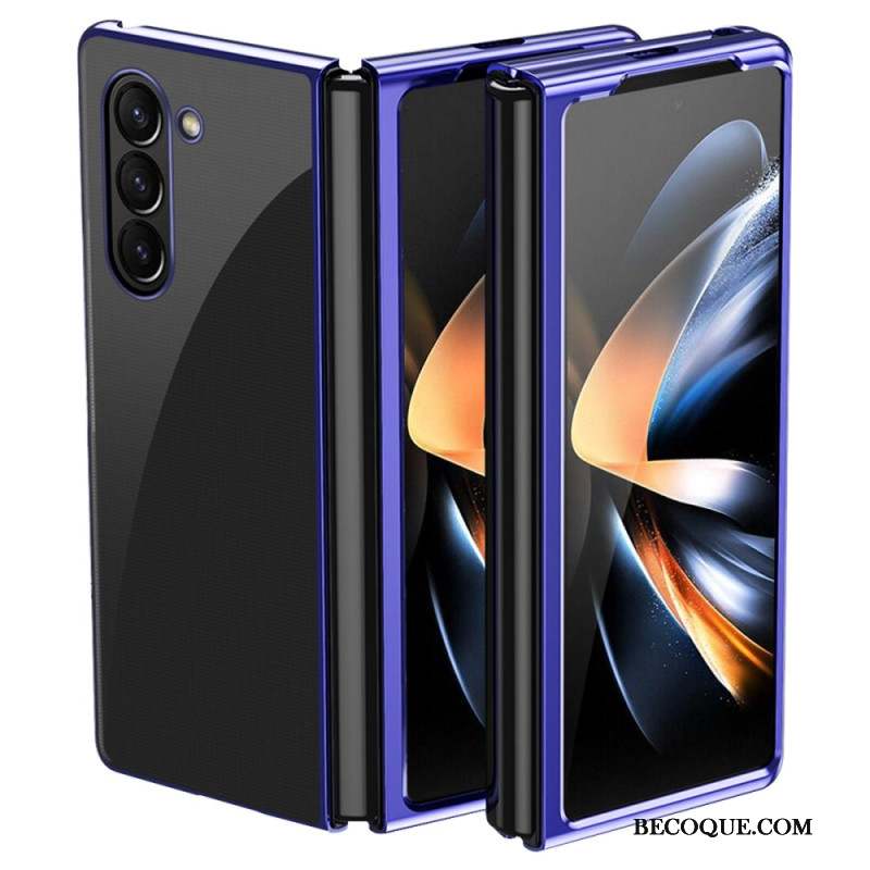 Coque Samsung Galaxy Z Fold 6 Transparente Rebords Métallisés