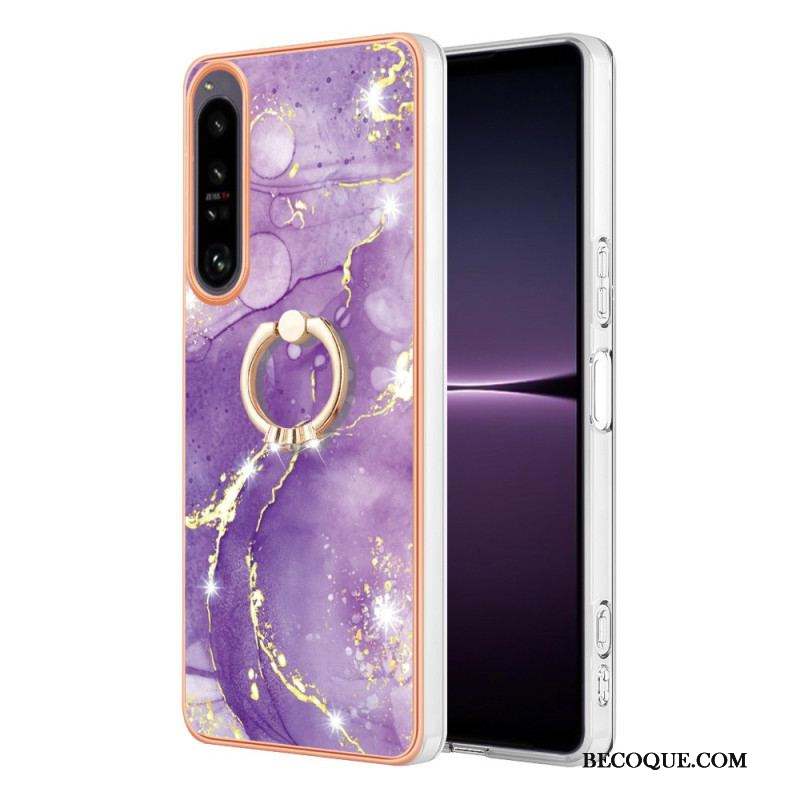 Coque Sony Xperia 1 IV Marbre avec Anneau-Support