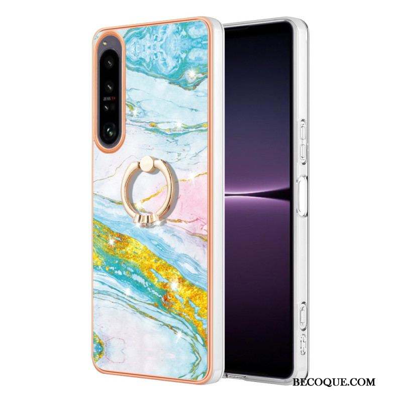 Coque Sony Xperia 1 IV Marbre avec Anneau-Support