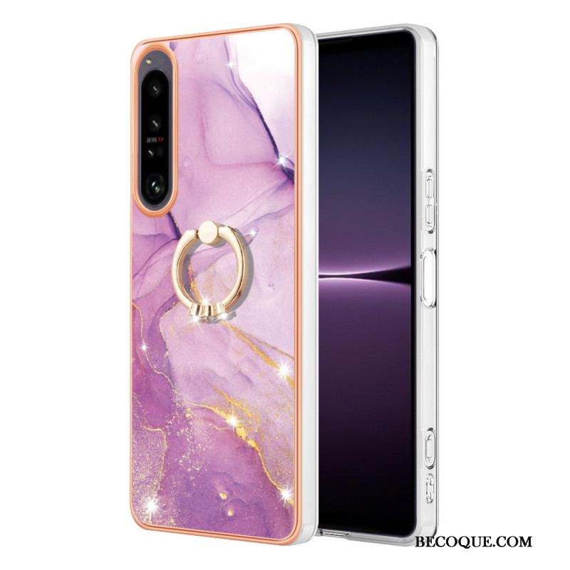 Coque Sony Xperia 1 IV Marbre avec Anneau-Support