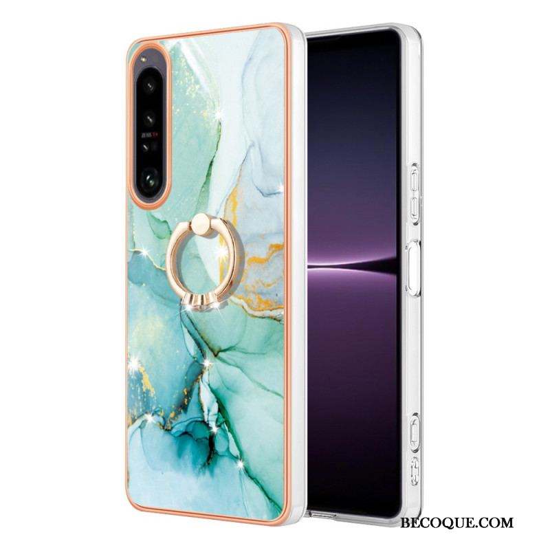 Coque Sony Xperia 1 IV Marbre avec Anneau-Support