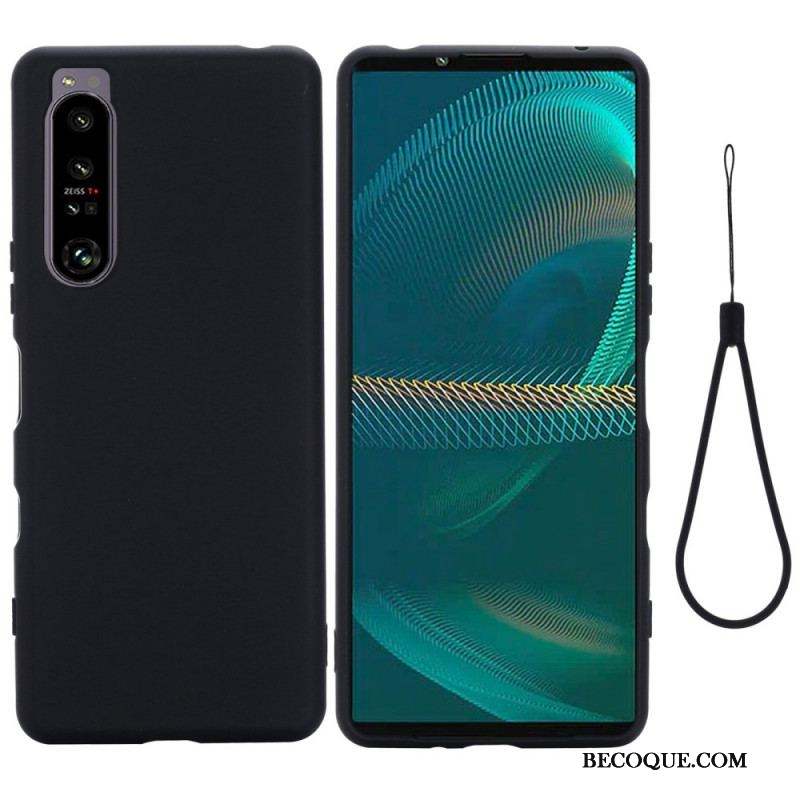 Coque Sony Xperia 1 IV Silicone Liquide à Lanière