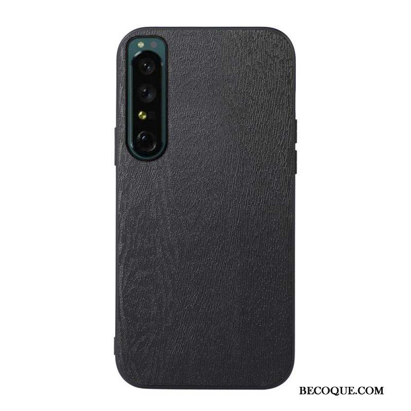 Coque Sony Xperia 1 IV Simili Cuir Texture Bois