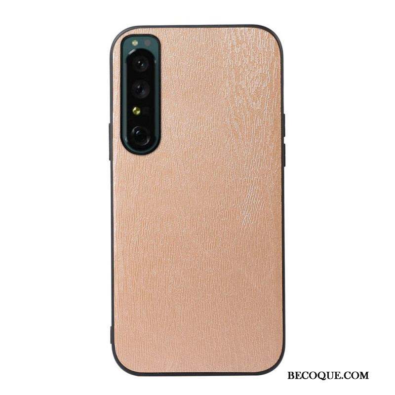 Coque Sony Xperia 1 IV Simili Cuir Texture Bois