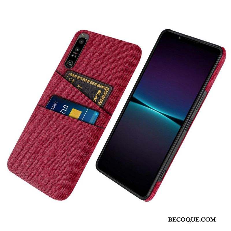 Coque Sony Xperia 1 IV Tissu Porte-Cartes