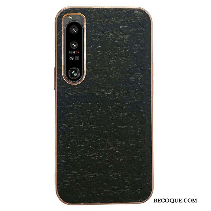 Coque Sony Xperia 1 IV Véritable Cuir Style Autruche