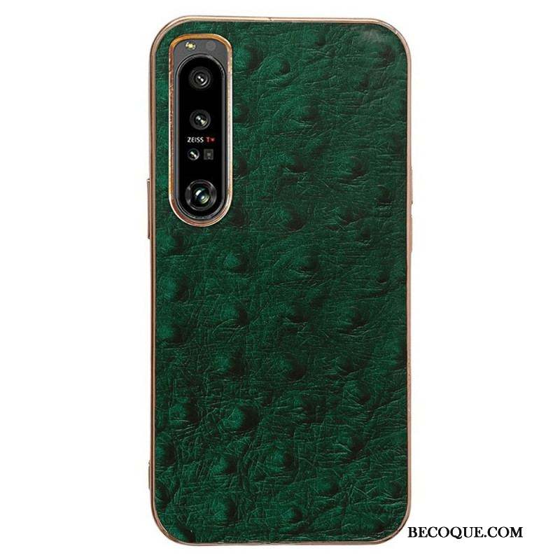 Coque Sony Xperia 1 IV Véritable Cuir Style Autruche