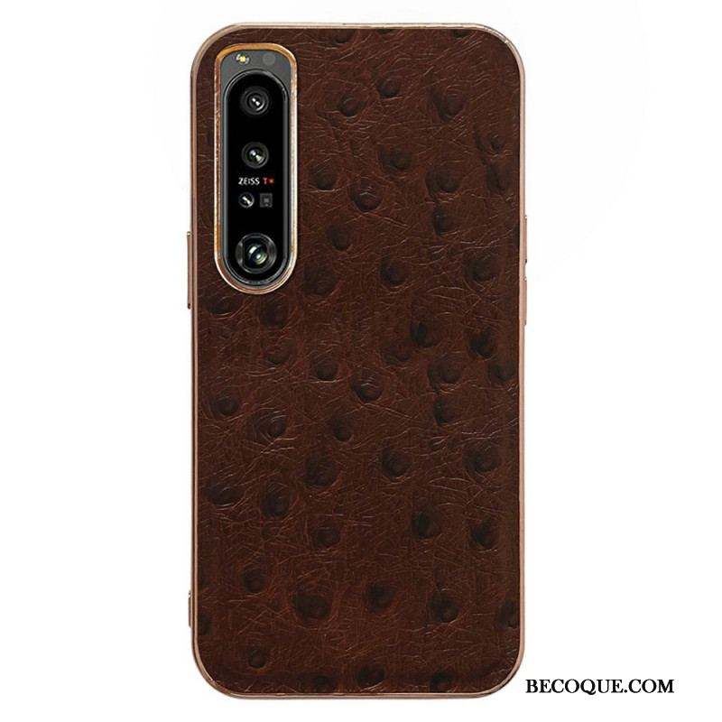 Coque Sony Xperia 1 IV Véritable Cuir Style Autruche