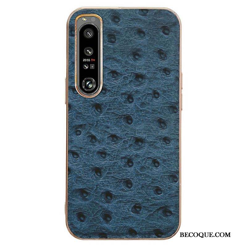 Coque Sony Xperia 1 IV Véritable Cuir Style Autruche