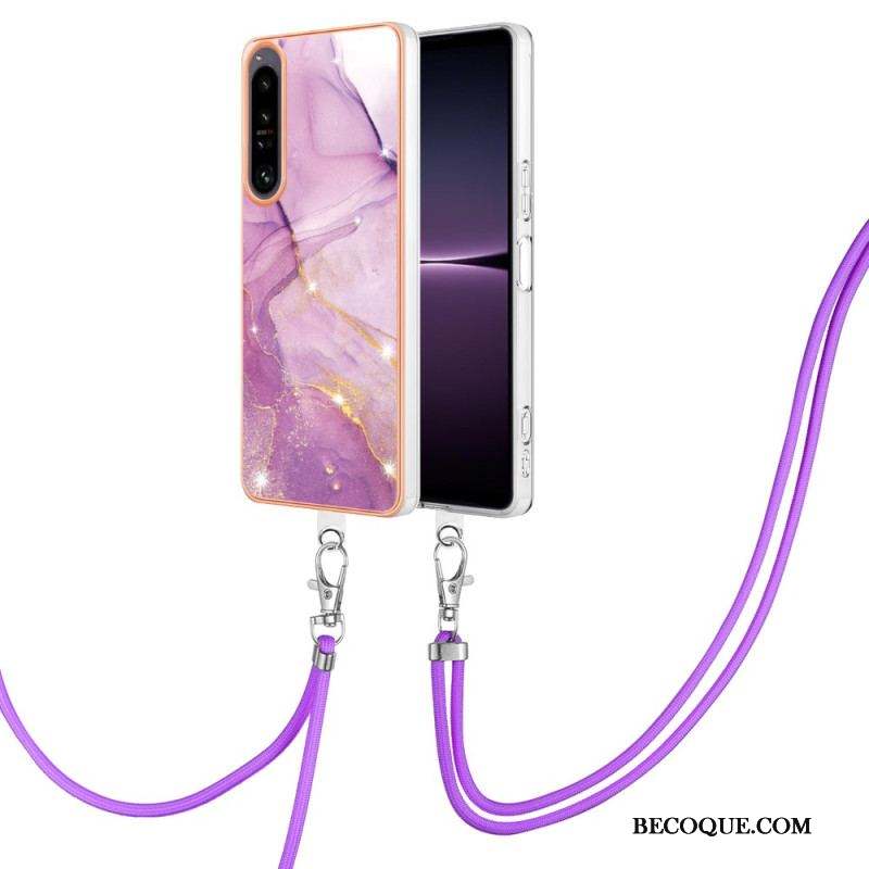 Coque Sony Xperia 1 IV à Cordon Marbre