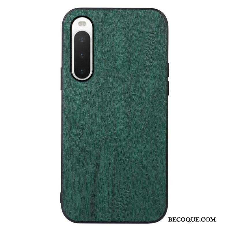 Coque Sony Xperia 10 IV Simili Cuir Texture Bois