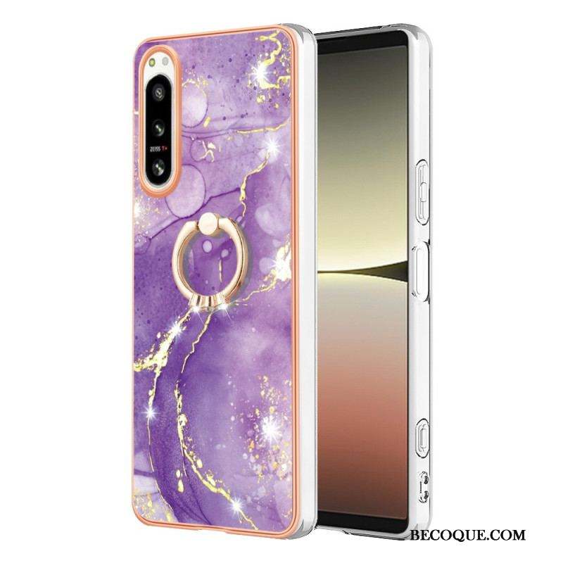 Coque Sony Xperia 5 IV Marbre avec Anneau-Support