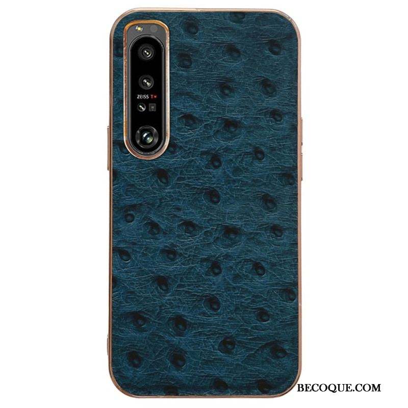 Coque Sony Xperia 5 IV Véritable Cuir Style Autruche