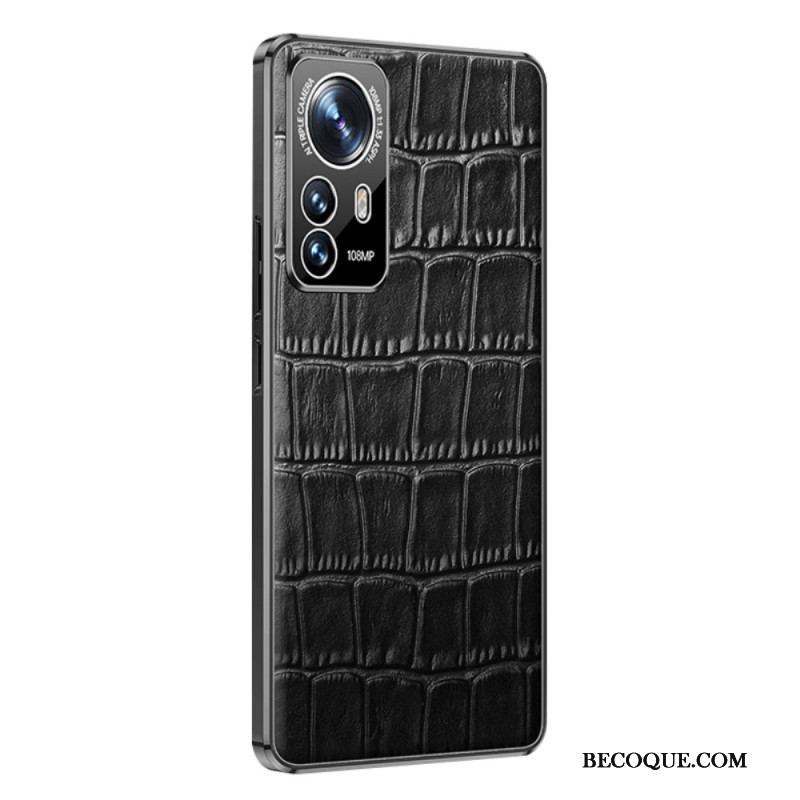 Coque Xiaomi 12 / 12X Cuir Véritable Texture Crocodile