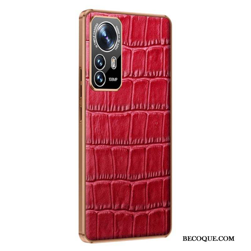 Coque Xiaomi 12 / 12X Cuir Véritable Texture Crocodile