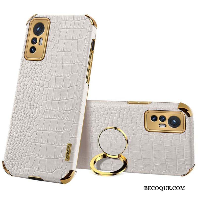 Coque  Xiaomi 12 / 12X  Effet Peau de Crocodile Anneau-Support