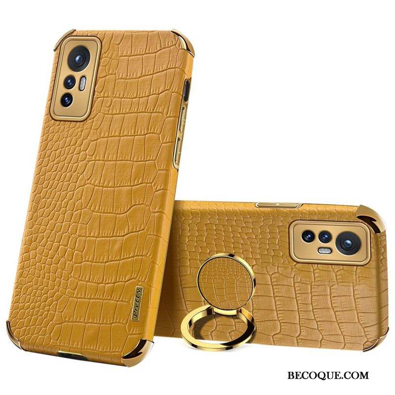 Coque  Xiaomi 12 / 12X  Effet Peau de Crocodile Anneau-Support