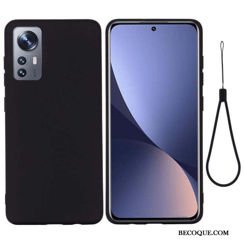 Coque  Xiaomi 12 / 12X  Silicone Liquide Avec Lanière