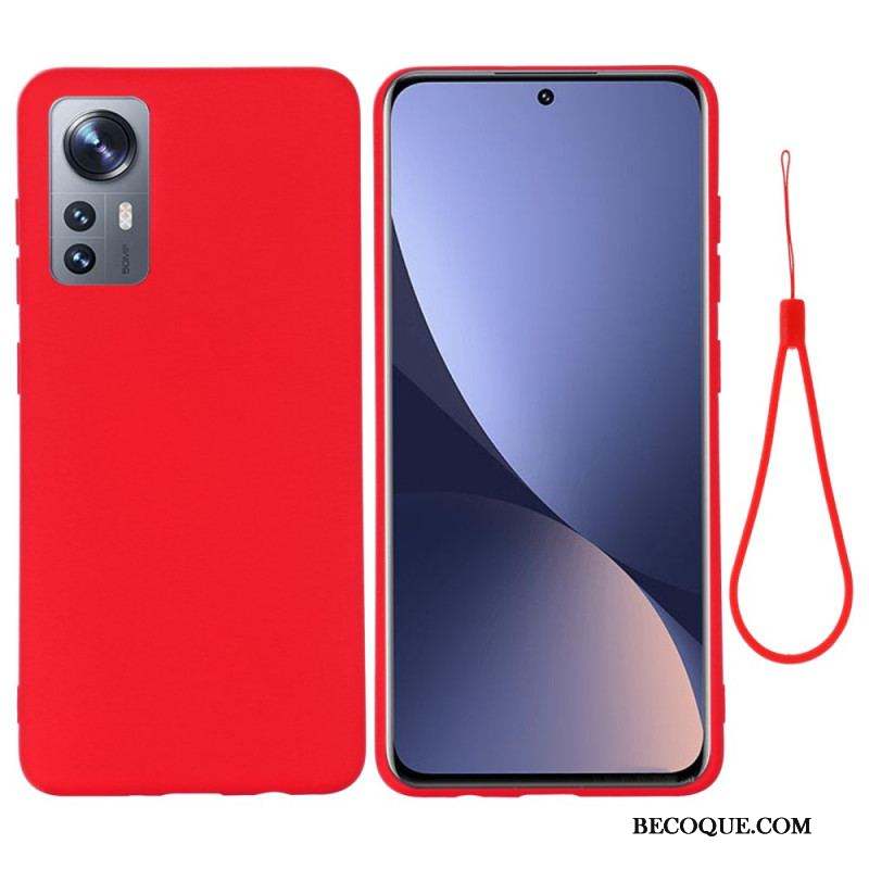 Coque  Xiaomi 12 / 12X  Silicone Liquide Avec Lanière