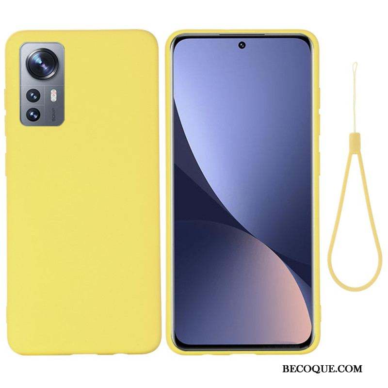 Coque  Xiaomi 12 / 12X  Silicone Liquide Avec Lanière