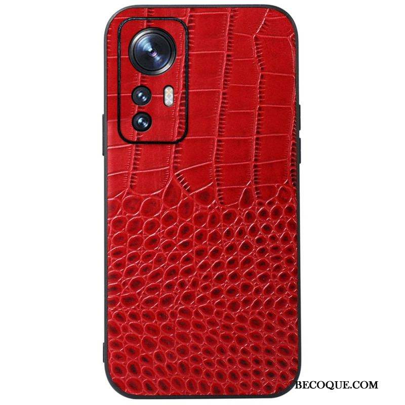 Coque  Xiaomi 12 / 12X  Véritable Cuir Texture Crocodile