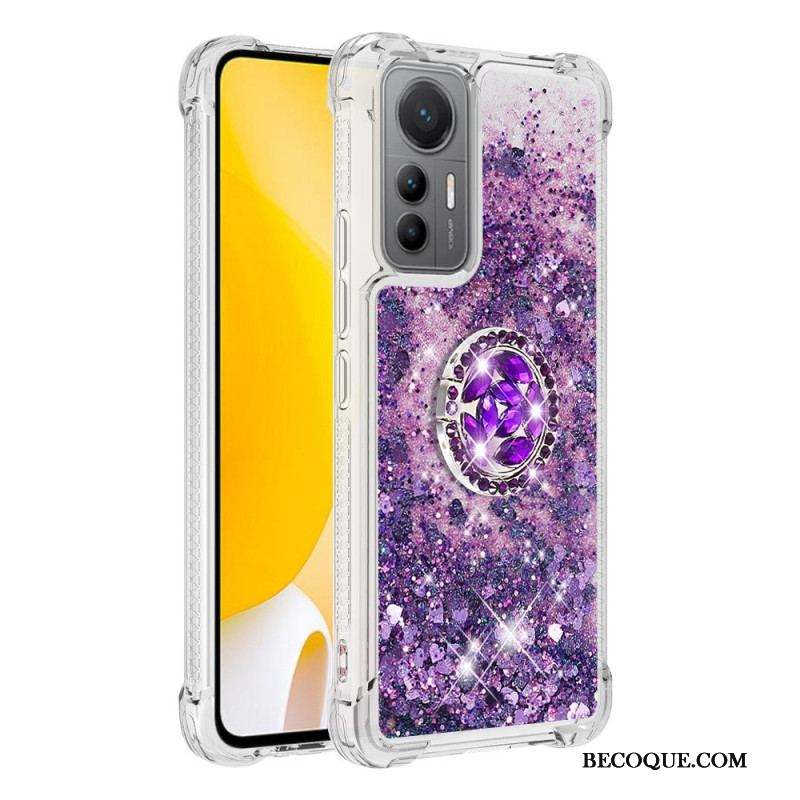 Coque Xiaomi 12 Lite Paillettes Colorées Anneau-Support