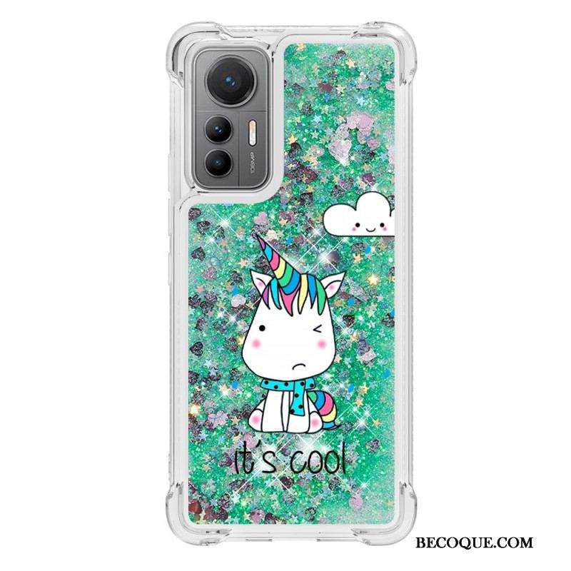 Coque Xiaomi 12 Lite Paillettes Licornes