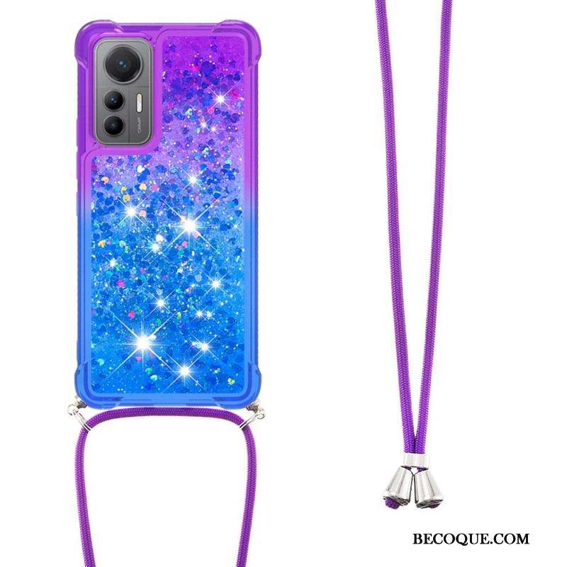 Coque Xiaomi 12 Lite à Cordon Silicone Paillettes