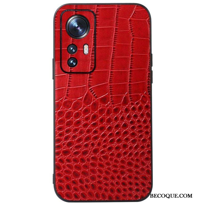 Coque Xiaomi 12 Pro Cuir Effet Peau de Crocodile