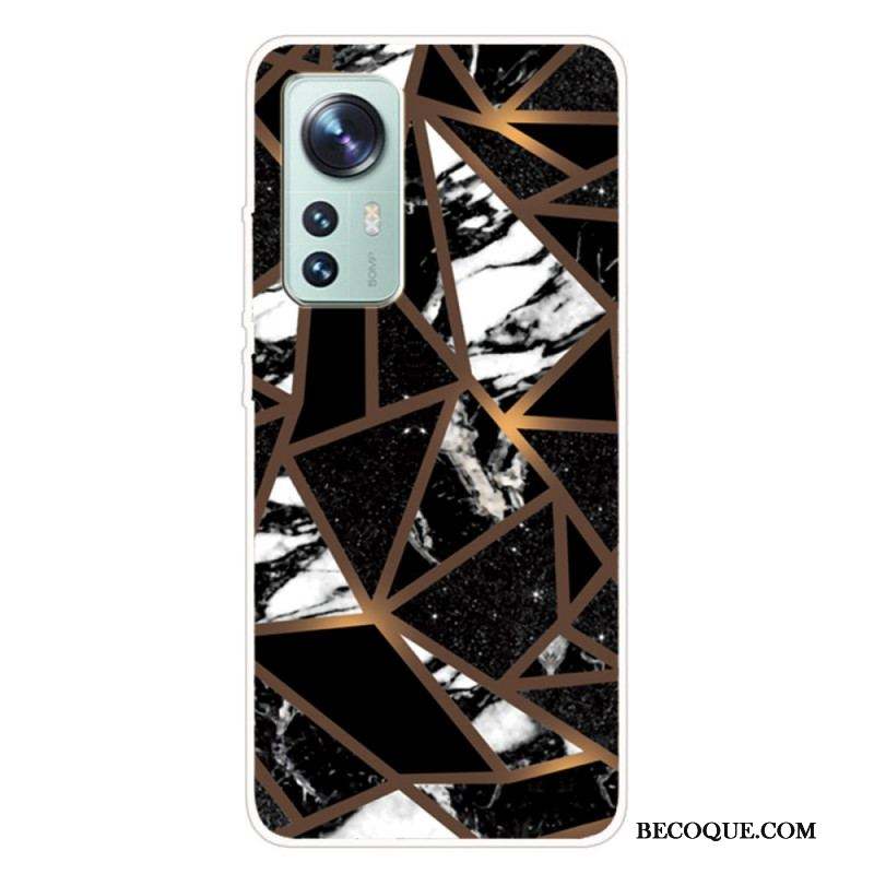 Coque Xiaomi 12 Pro Silicone Marbre Géométrie