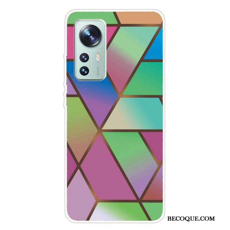 Coque Xiaomi 12 Pro Silicone Marbre Géométrie