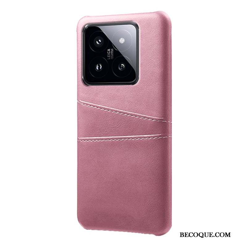 Coque Xiaomi 14 Effet Cuir Double Porte-cartes