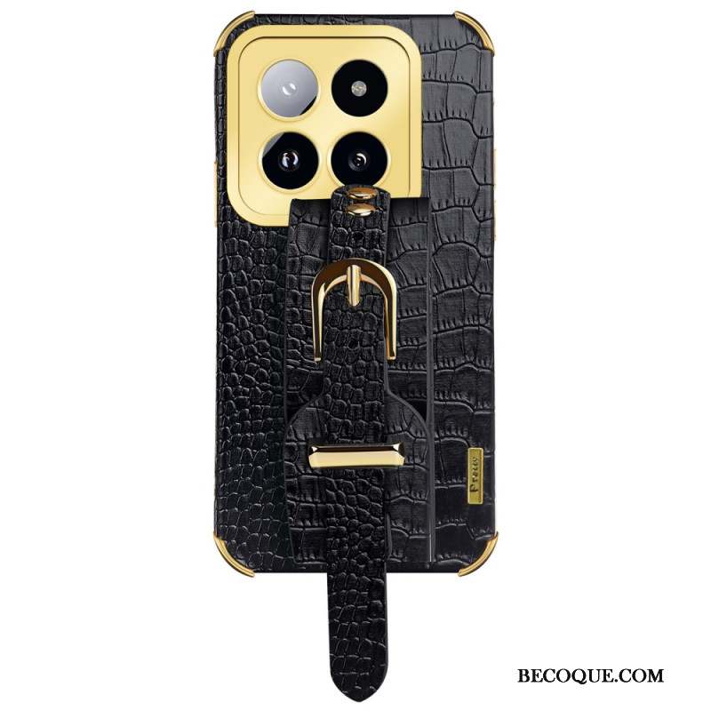 Coque Xiaomi 14 Pro Effet Crocodile avec Bracelet