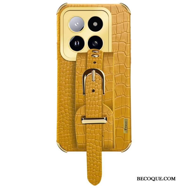 Coque Xiaomi 14 Pro Effet Crocodile avec Bracelet