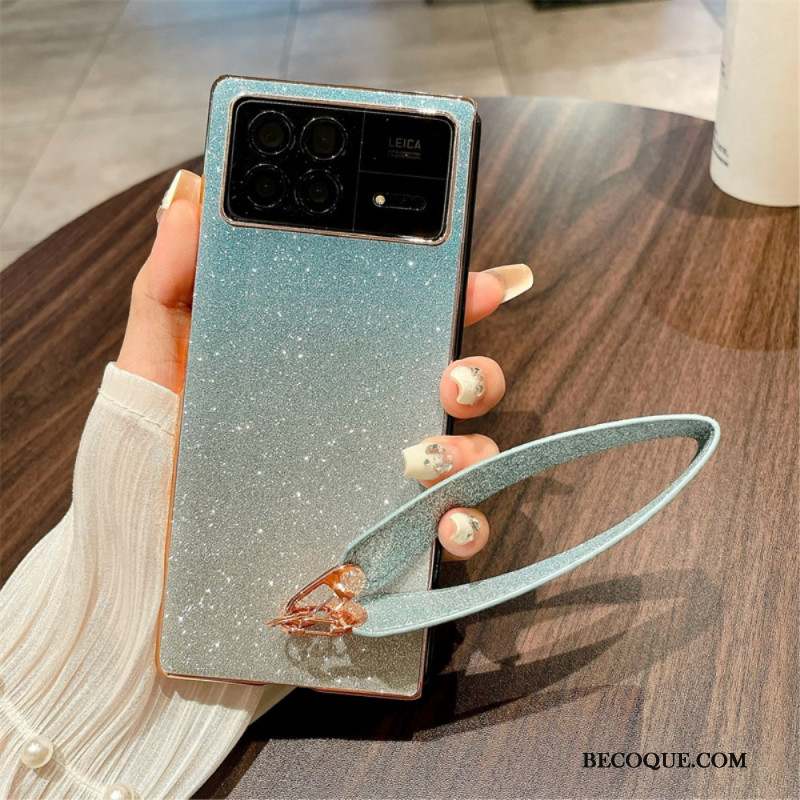 Coque Xiaomi Mix Fold 3 Paillettes à Lanière