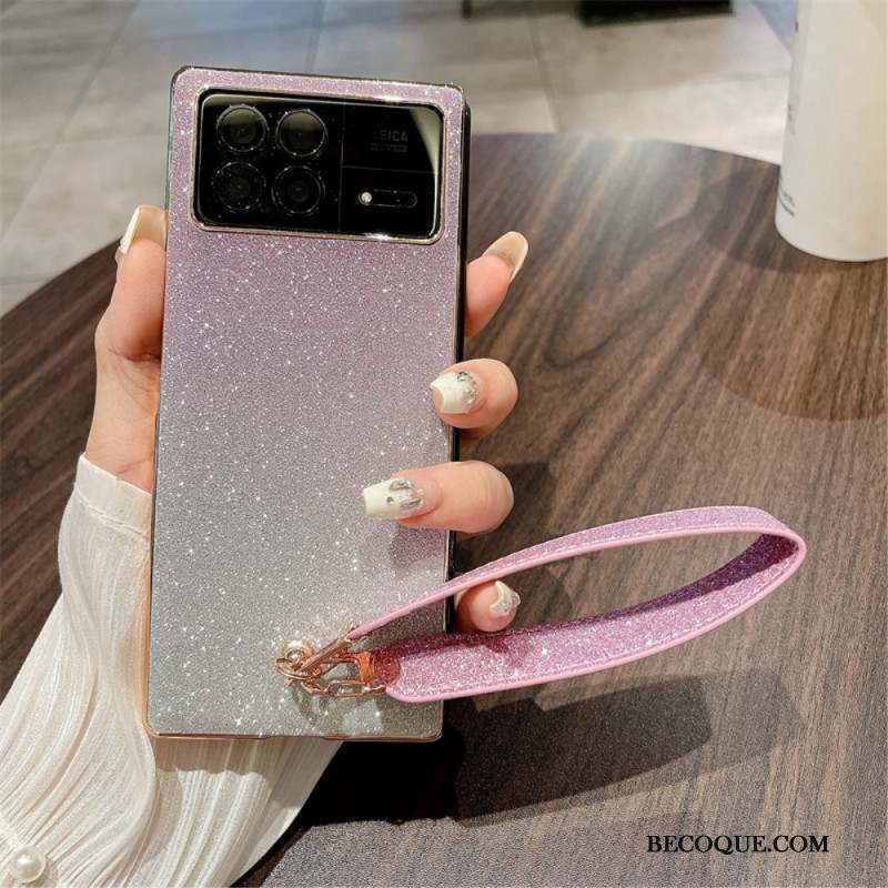 Coque Xiaomi Mix Fold 3 Paillettes à Lanière