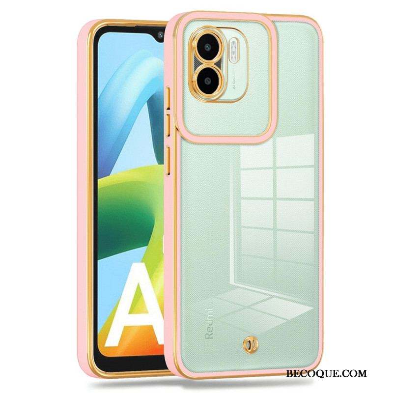 Coque Xiaomi Redmi A1 Transparente Rebords Style Métal