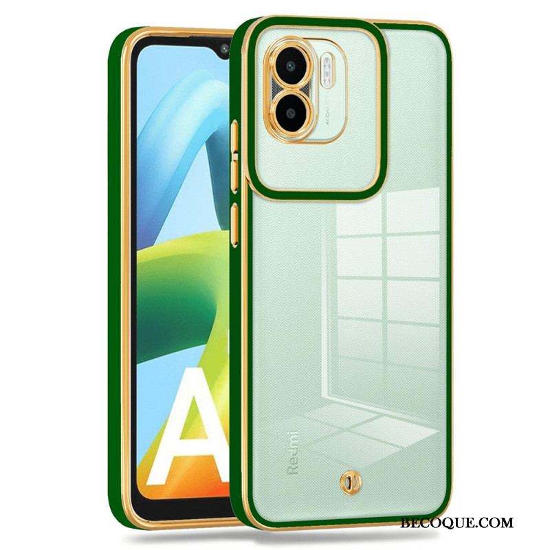 Coque Xiaomi Redmi A1 Transparente Rebords Style Métal