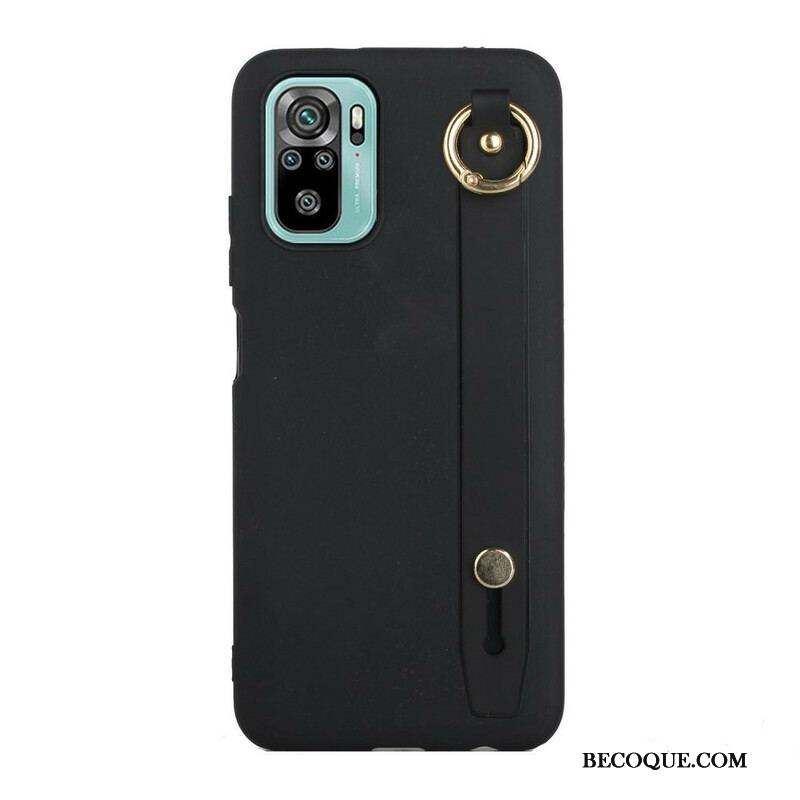 Coque Xiaomi Redmi Note 10/10S/Poco M5s Silicone avec Sangle Support