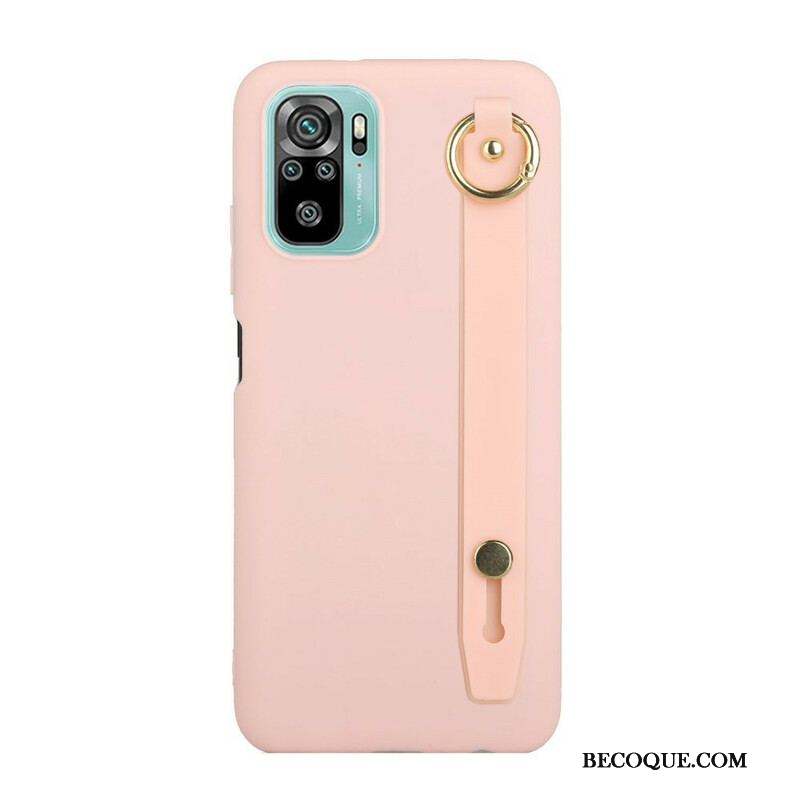 Coque Xiaomi Redmi Note 10/10S/Poco M5s Silicone avec Sangle Support