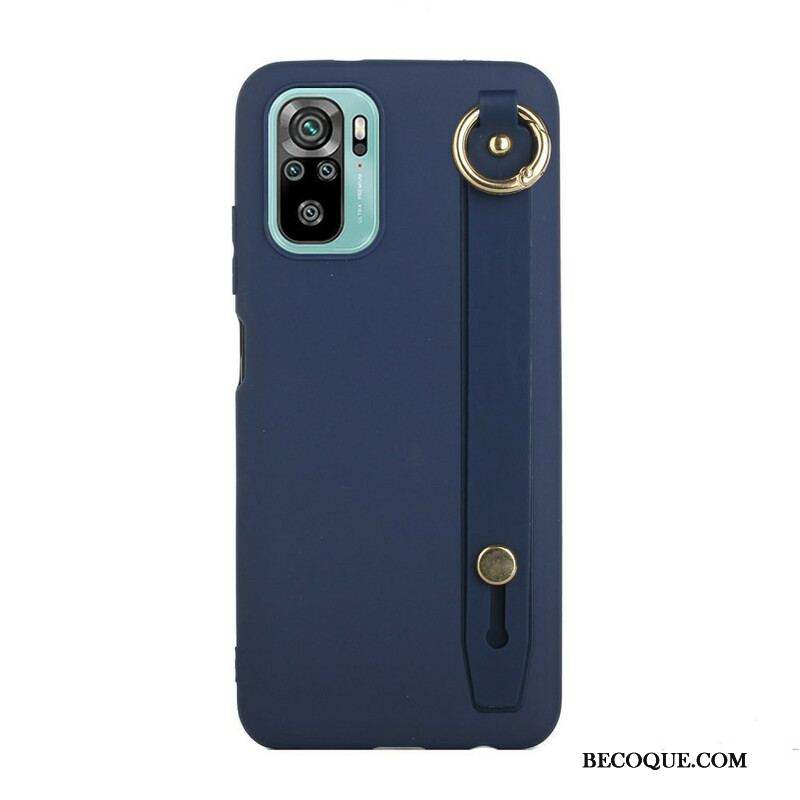 Coque Xiaomi Redmi Note 10/10S/Poco M5s Silicone avec Sangle Support