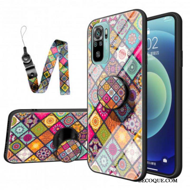 Coque Xiaomi Redmi Note 10/10S/Poco M5s Support Magnétique Patchwork