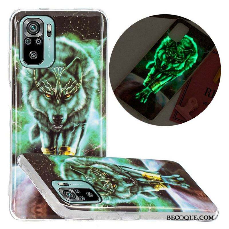 Coque Xiaomi Redmi Note 10/10S/Poco M5s Série Loup Fluorescente