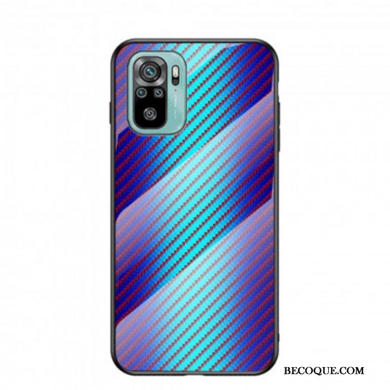 Coque Xiaomi Redmi Note 10/10S/Poco M5s Verre Trempé Fibre Carbone